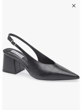 Steve Madden Fayrn Black Pointed toe Slingback Block Heel Pumps